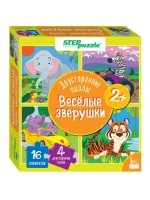 Двусторонний пазл для малышей 2 3 лет Веселые зверушки