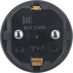 Вилка электрическая Navigator NCA-PLR02 16А IP44 с заземлением каучук черная 38127