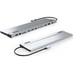 VCOM CU4703  Адаптер TypeC -->3*USB3.0+2*USB2.0+VGA+RJ45+SD+TF+AUD+HDMI+DP+2*USB3.1 Data+PD[4895182217294]