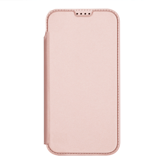 Чехол книжка из кожи розового цвета для iPhone 18 Pro и 17 Pro, серия Skin Pro Series от Dux Ducis