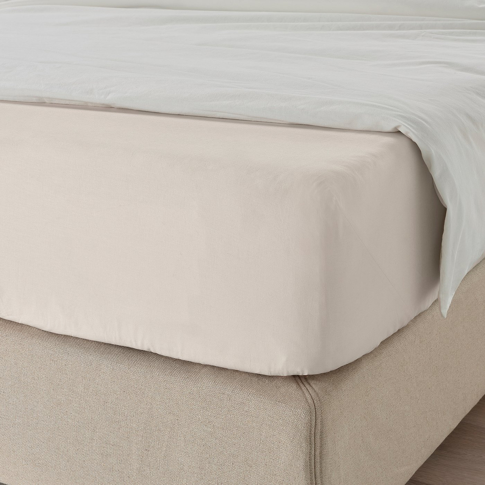 IKEA DVALA  (ИКЕА ДВАЛА)  -  Простыня на резинке - бежевая 80x200 см