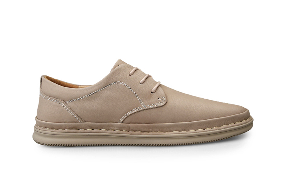 BECK Casual Leather Shoes Men"s Low top Sand/Khaki