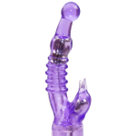 Рельефный G-стимулятор с многоскоростной вибрацией Crystal Naughty Dolphin (Цвет: фиолетовый)