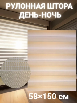 Рулонные шторы День-Ночь Зебра 58х150 см