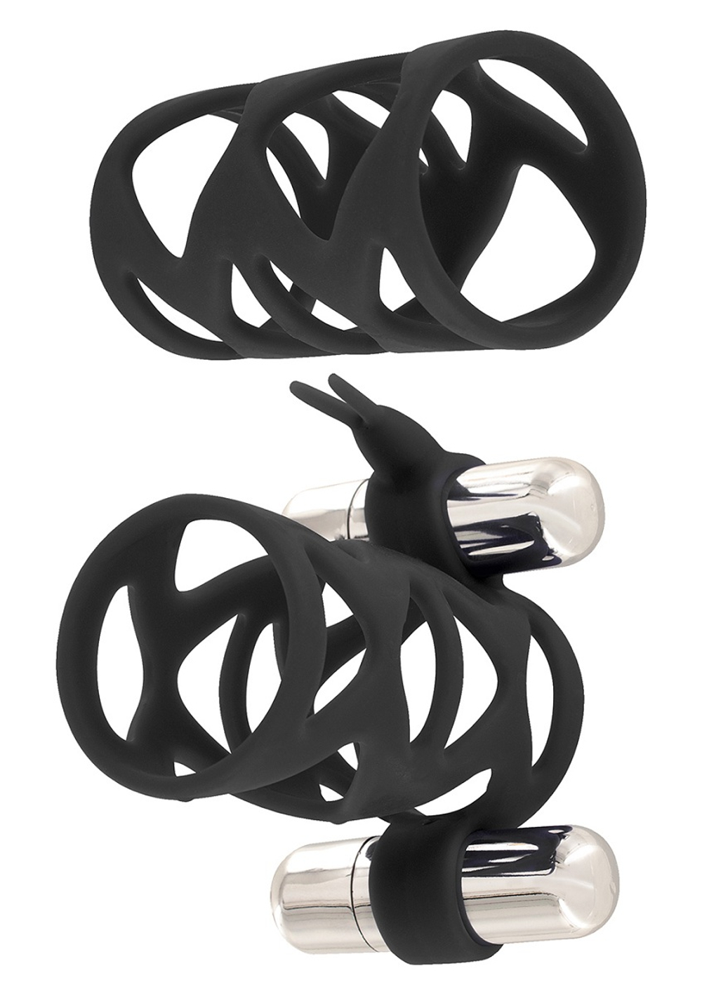 Набор чёрных насадок DOUBLE TICKLER SLEEVE SET
