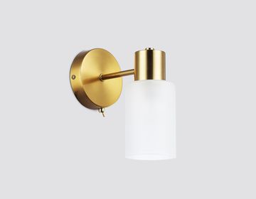 Настенный светильник с выключателем на корпусе 1*Е14 TR9586 BS латунь Modern Traditional Ambrella