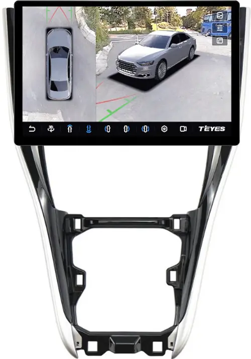 Магнитола для Toyota Harrier 3 XU60 2017-2020 (большая рамка) - Teyes CC3-2K-360 монитор 13" 2K QLED на Android 10, Быстрая, CarPlay, 4G SIM-слот, 4 камеры в комплекте