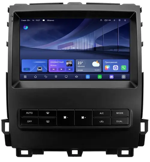Магнитола для Lexus GX470 J120, Toyota Land Cruiser Prado 120 (климат на большом экране, рамка 9") - Kuberg QLed, Android 14, TS105, Быстрейшая, CarPlay, SIM-слот