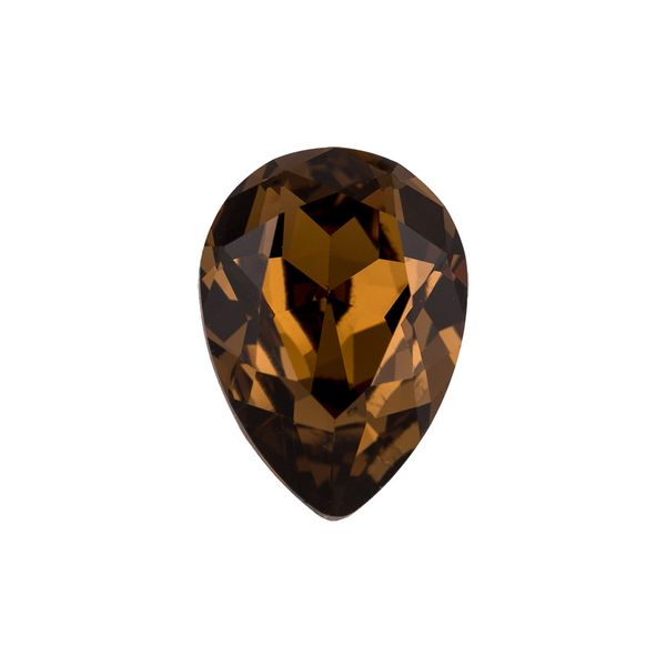 Стразы стекло 14х10 мм, 6 шт, табак (smoked topaz 10220), Preciosa 435-16-301