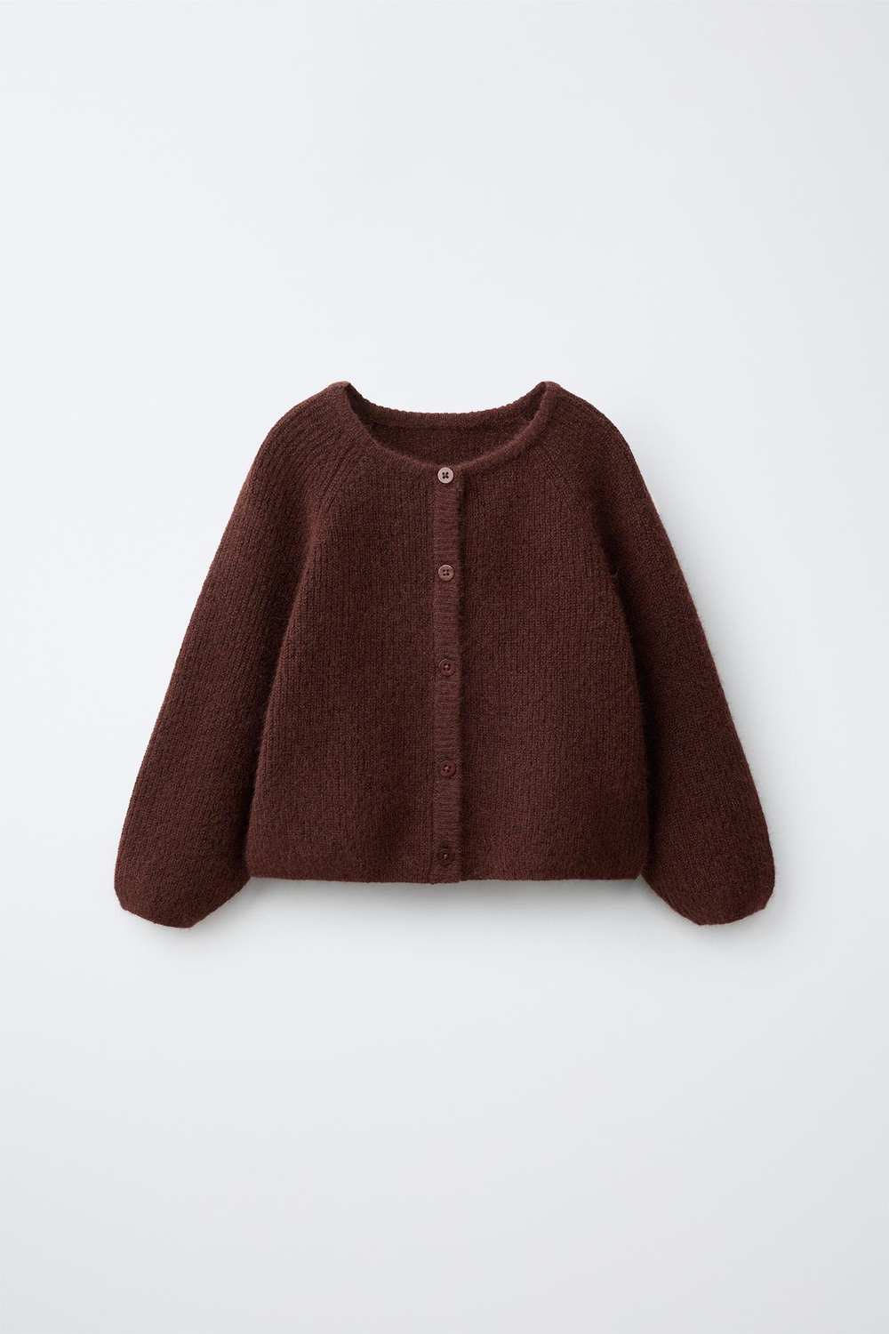 ZARA ОДНОТОННЫЙ КАРДИГАН, КОРИЧНЕВЫЙ