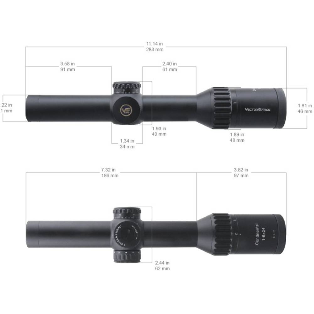 Оптический прицел Vector Optics 30мм SFP Continental x6 1-6x24 Tactical ( Сетка BDC / с подсветкой )