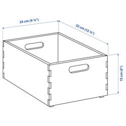 IKEA UPPDATERA (ИКЕА УППДАТЕРА) — Контейнер, светлый бамбук, 24x32x15 см, фото 6