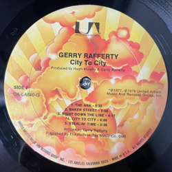 Винтажная виниловая пластинка LP Gerry Rafferty City To City (США 1978) Baker Street