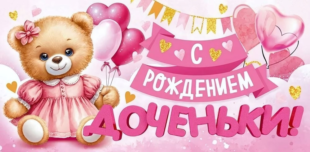 Конверт для денег "С рождением доченьки" арт.90000417 (Открытая планета)