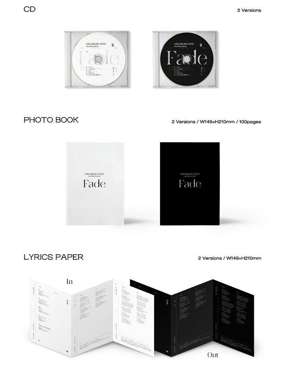 Альбом Han Seung Woo - FADE 2nd Mini Album RANDOM Version