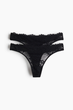 Кружевные трусы-стринги, 2 шт. — Светло-розовый - H&M