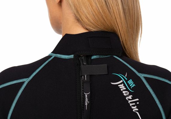 Гидрокостюм женский Marlin Malibu Shorty Lady 2,5 мм черно-голубой