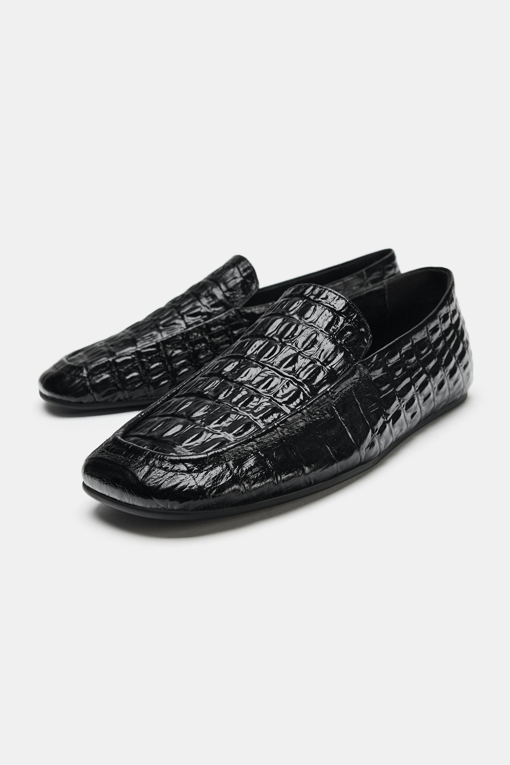 ZARA КОЖАНЫЕ ЛОФЕРЫ LIMITED EDITION, ЧЕРНЫЙ