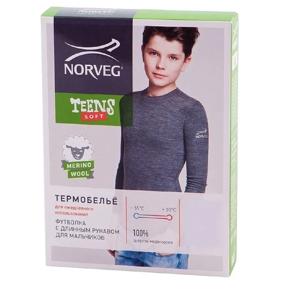 Термобелье детское Norveg Soft Teens футболка подростковая с длинным рукавом 4SJ2HL