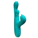 Вибратор-кролик 25см с двигающимся язычком и насадками Amovibe Sensa Sway G-Spot Rabbit Vibrator Turquoise