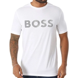 Мужская теннисная футболка BOSS Slim Fit Active Logo - white