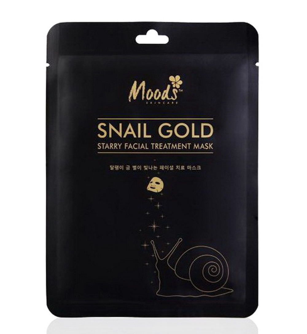 Тканевая маска для лица Moods Snail Gold starry facial treatment mask