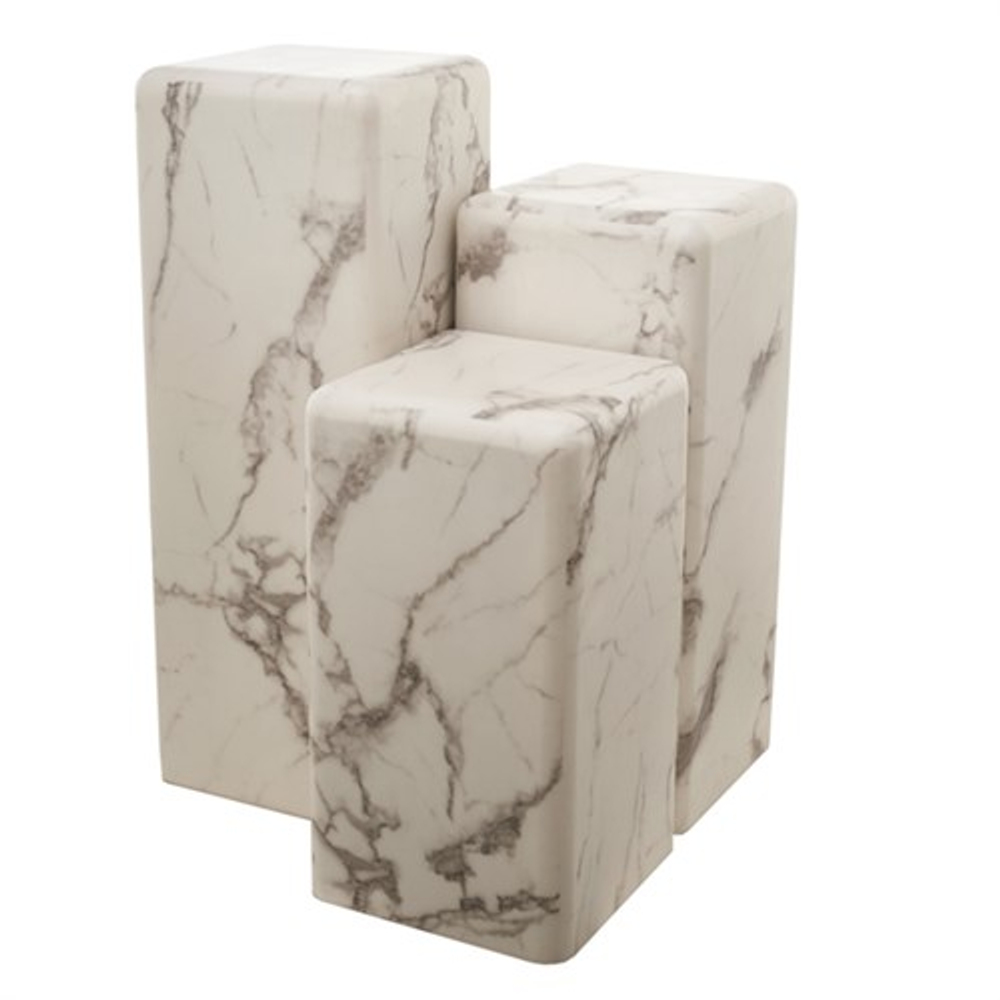 Приставной столик Pillar marble white S