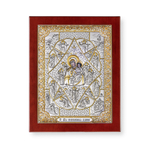 Неопалимая Купина, икона прямоугольная с рамкой, красное дерево 90x115