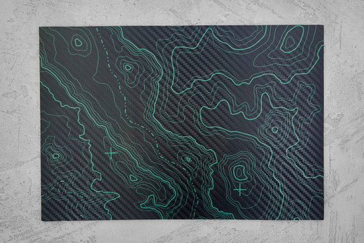 Кайдекс Topography green (обратная сторона - голубая) 2,03мм, лист 300x200мм