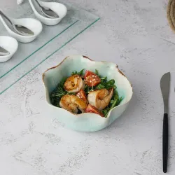Салатник 450 мл 14*13,8 см h7 см емкость для закусок Sea Blue Flower Frutti di Mare P.L. [1]