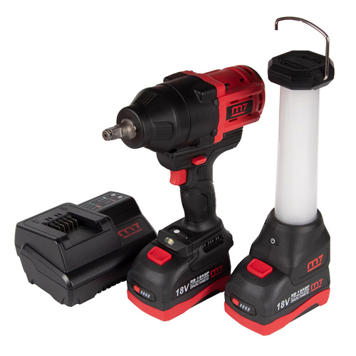 MIGHTY SEVEN (DW-402AL) Гайковерт аккумуляторный ударный 1/2", 1700 Нм, 18 В, кейс, в комплекте фонарь
