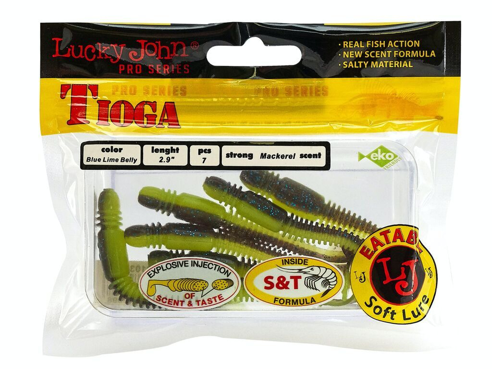Виброхвосты съедобные LJ Pro Series TIOGA 2.9in (7,4 см), цв. T53, 7 шт.