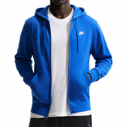 Мужская теннисная кофта Nike Club Full-Zip Fleece - game royal/white