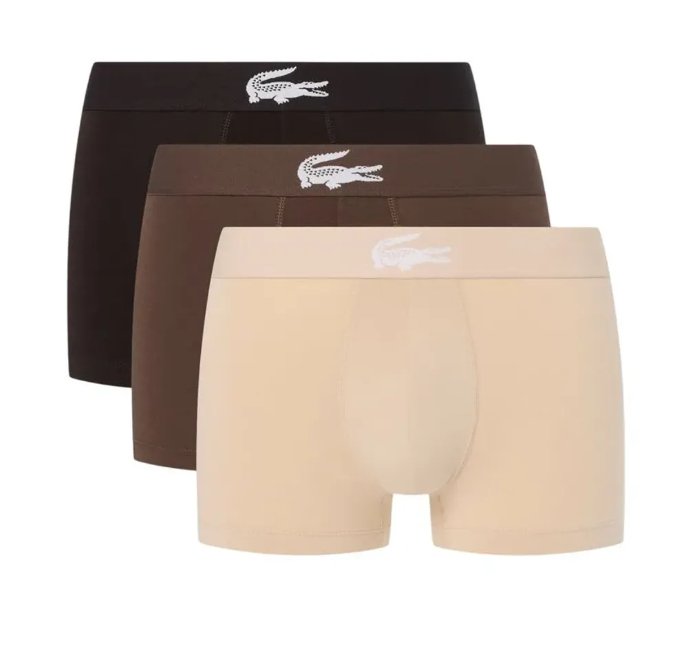 Мужские спортивные боксеры Lacoste Stretch Jersey Trunks 3P - beige/marron