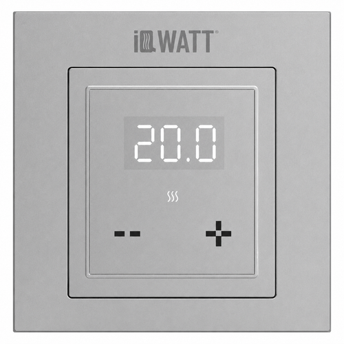 Регулятор температуры пола и воздуха IQWATT 400427 16А 220В, алюминий, 45х45 (55х55) мм, IQ D