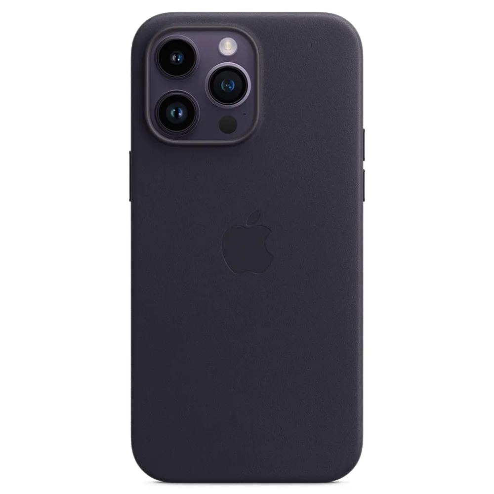 Кожаный чехол с поддержкой MagSafe Apple Leather Case для iPhone 14 Pro Max, Ink (Чернильный)