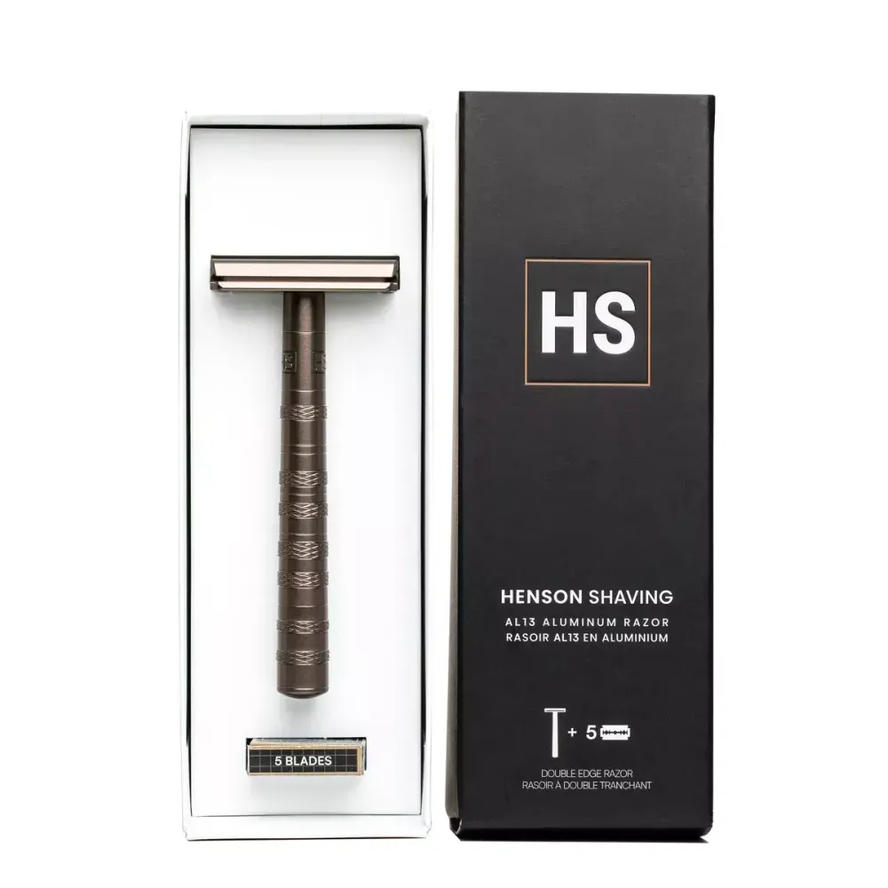 Т-образная бритва Henson Shaving AL13 коричневая Mild (HS-AL-TA-03-MLD-5) 3
