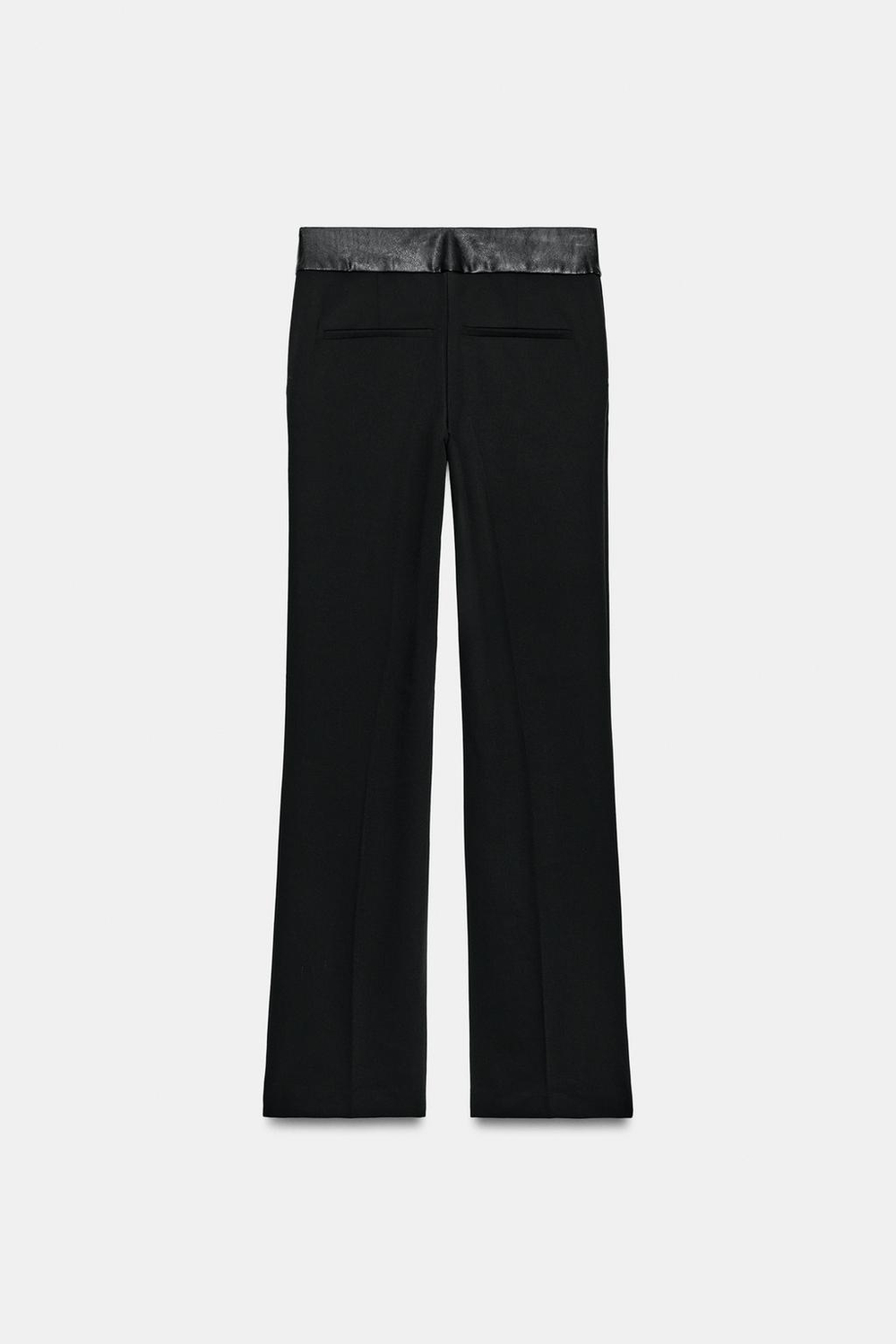ZARA КОМБИНИРОВАННЫЕ БРЮКИ ПРЯМОГО КРОЯ, ЧЕРНЫЙ