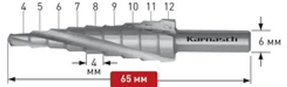 Ступенчатое сверло Ø 4-20 мм, Karnasch, арт. 21.3002