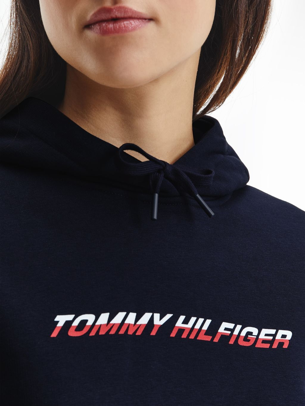 Женская Кофта теннисная Tommy Hilfiger Regular Graphic Hood - desert sky