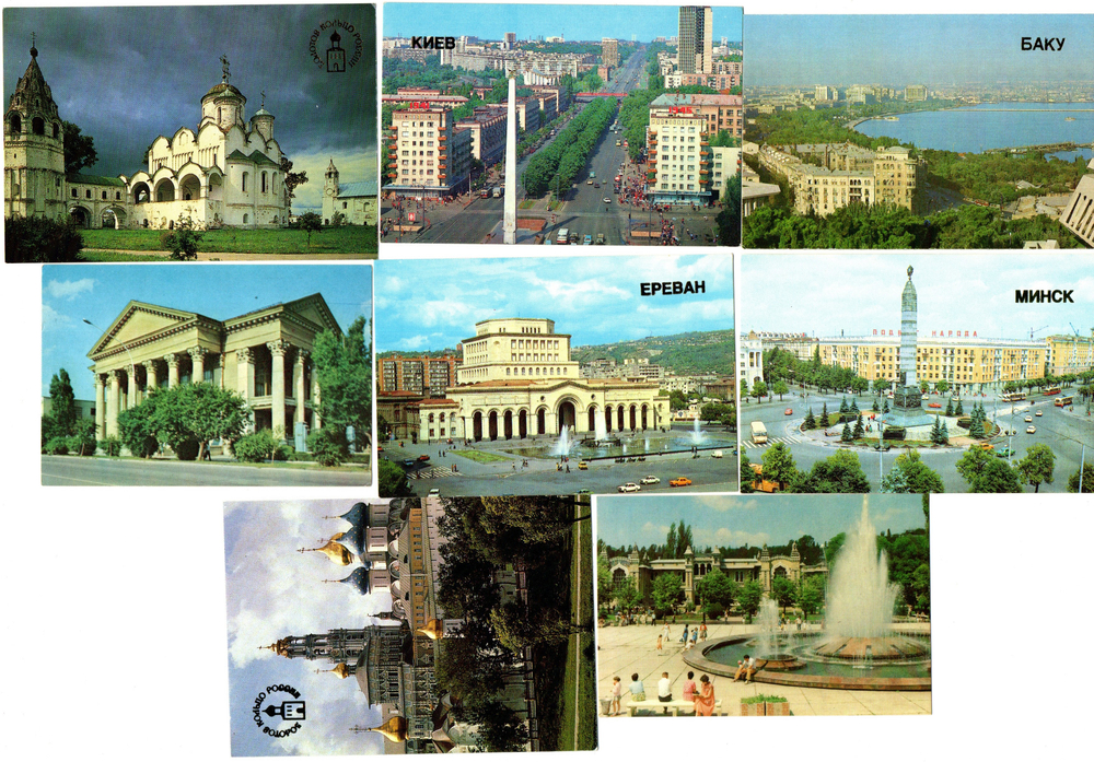 Календарики карманные 25 штук. Виды городов, достопримечательности 1980 - 1991 гг.