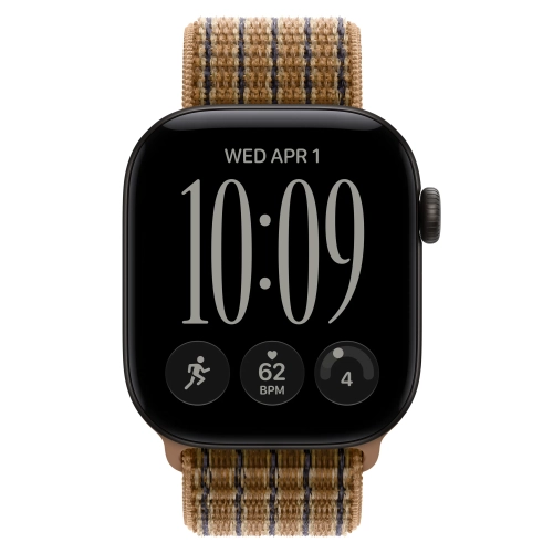 Умные часы Apple Watch Series 12 GPS, 42mm, Black Aluminum Case with Light Umber Plaid Sport Loop