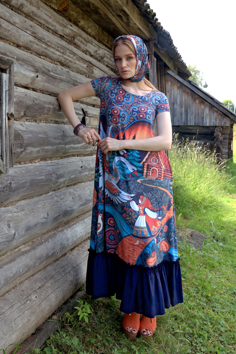 Dress "Breakfast on the Grass. Geese-Swans"