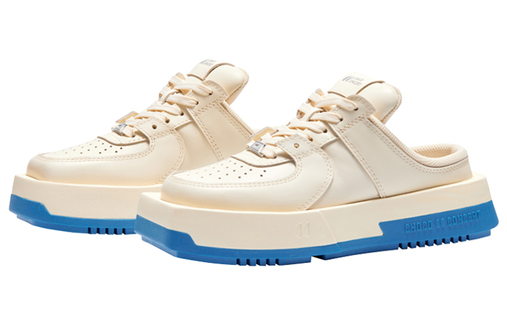 CHOCO CONCERT Cow Leather Stylish Skateboarding Shoes Unisex Beige Yellow