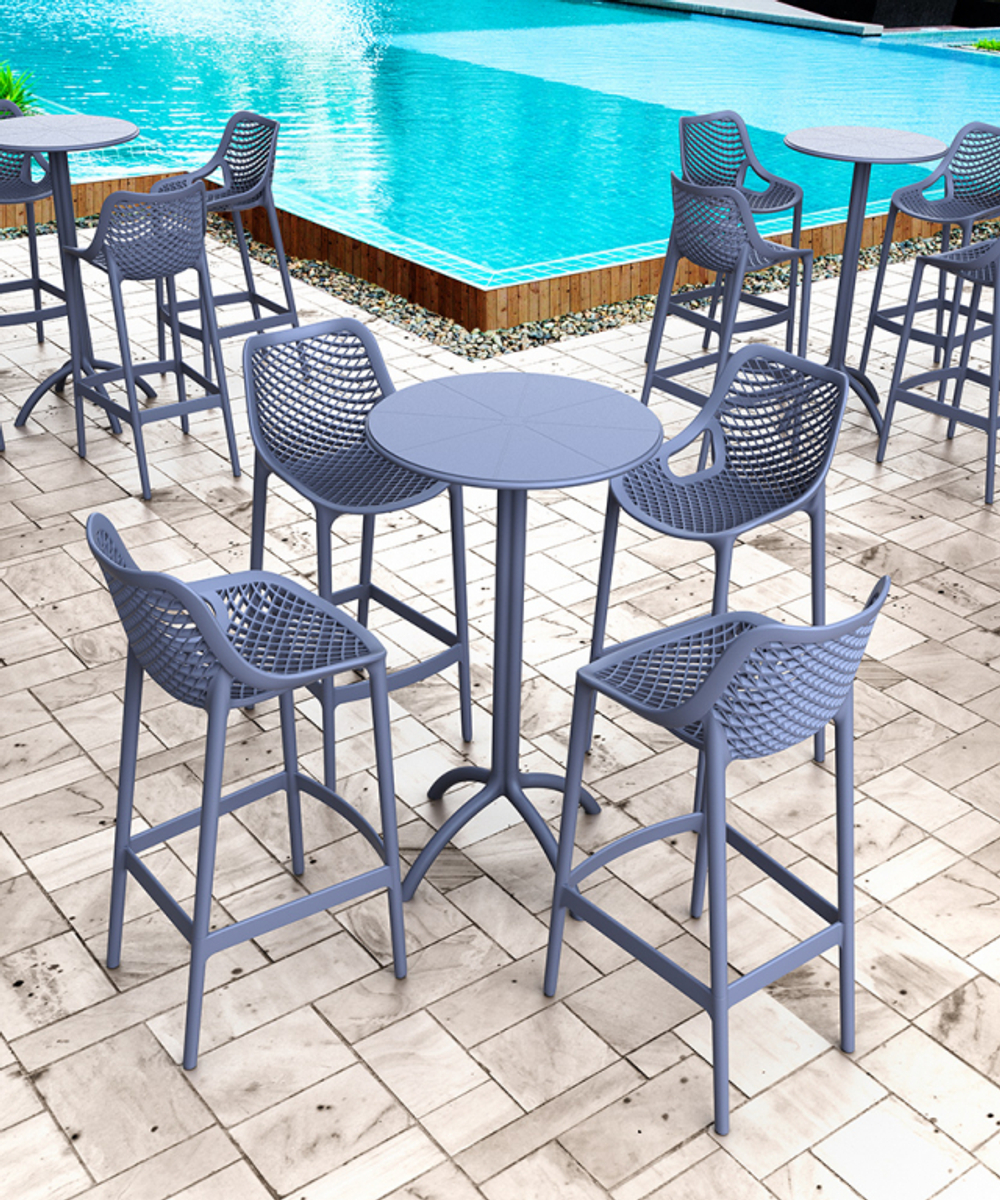 Стол пластиковый барный Siesta Contract Octopus Bar, темно-серый