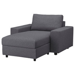 IKEA VIMLE  (ИКЕА ВИМЛЕ)  -  Чехол на шезлонг - с широкими подлокотниками/Гуннаред средне-серый