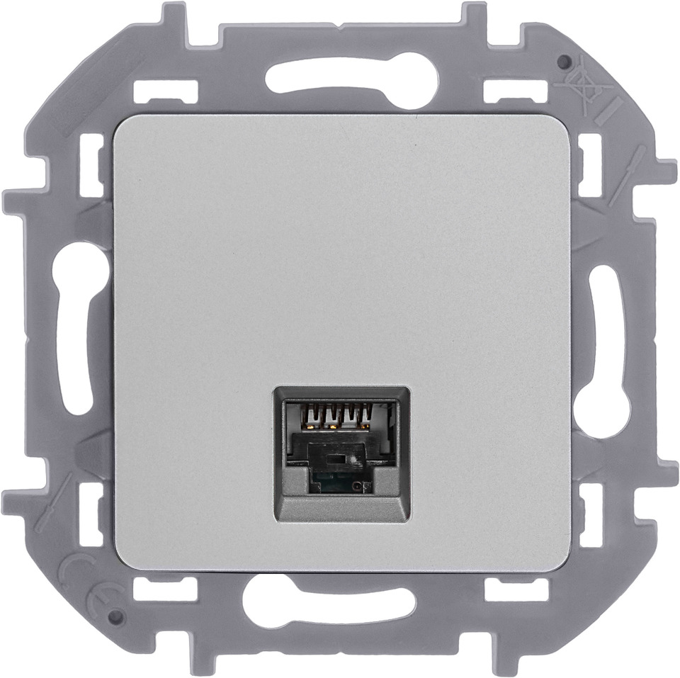 Розетка компьютерная RJ45 категория 5e UTP - Legrand Inspiria - алюминий