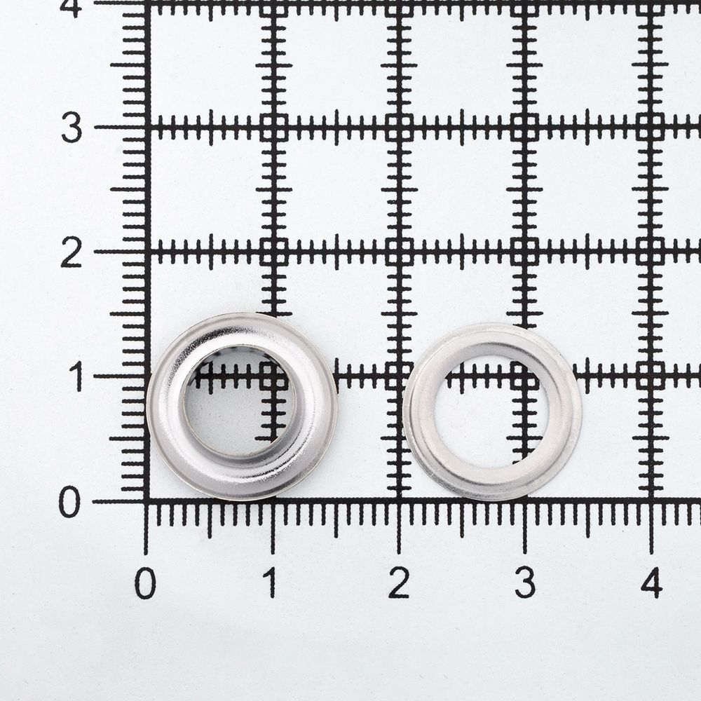 Люверсы металл ⌀8.0 мм (внутр.), h=4.2 мм, внешн. ⌀14.5 мм, никель, 100 шт, BIG