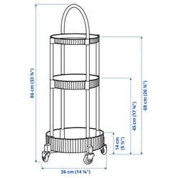 IKEA JUTTERSBO  (ИКЕА ЙУТТЕРСБО)  -  Тележка - серо-зелёная 36x36 см