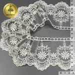 Кружево на сетке 80 мм / 13.71 метра, диз. 232, цв.W1515 молочный, Kruzhevo